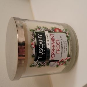 Tuscany, Satin Wax, Peppermint Frost, Balsam and Mint 3 Wick Candle, Soy